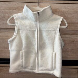 Hollister Cozy White Fleece Vest